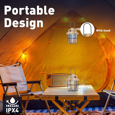 Bug Zapper Outdoor Camping Lamp Mosquito Repellent, Versatile Portable & Rechargeable Flying Insect Killer Lantern, Outdoor Mosquito Zapper for RV...